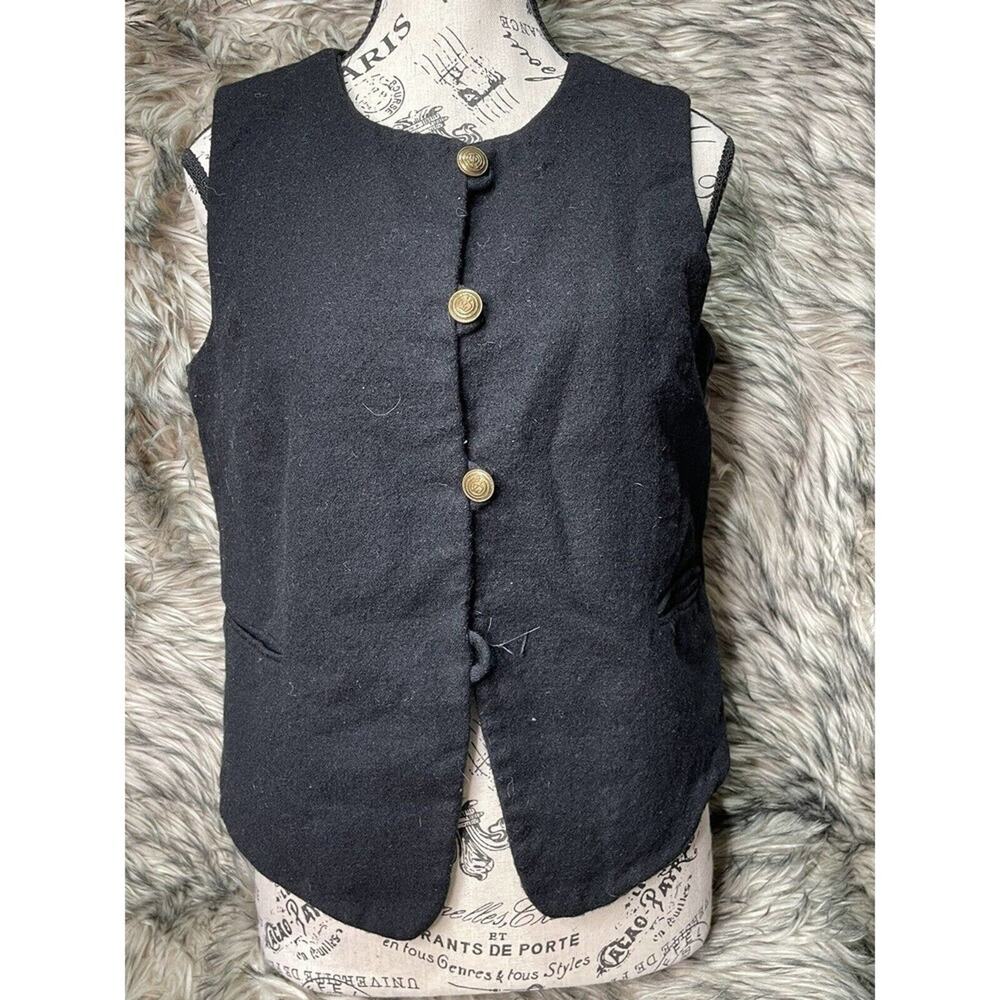Giorgio Saint Angelo Made In Egypt 100% Wool Black Vest Women's‎ Size M